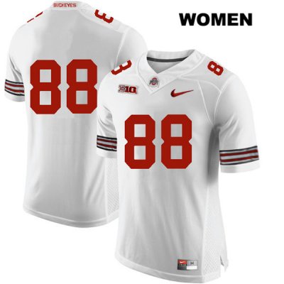 Women's NCAA Ohio State Buckeyes Jeremy Ruckert #88 College Stitched No Name Authentic Nike White Football Jersey ME20B53JS